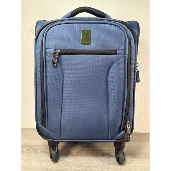 Travelpro Rolling UnderSeat Carry on 18” Travel Luggage Blue Compact Bag - Picture 1 of 10
